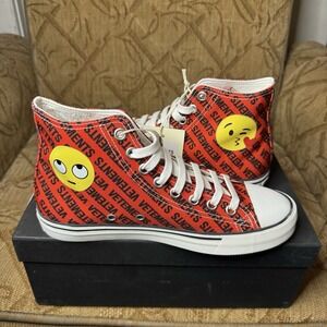 $804 VETEMENTS by Demna Canvas emoji High-Top Chucks Sneakers (39 EU; 9 US) NIB